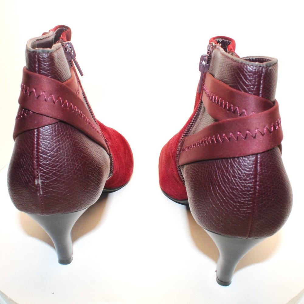 ALFANI Women's Sz 10M Maroon Step N Flex Vandela2 Almond Toe Kitten Heel Booties - Picture 6 of 10
